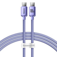 Baseus Crystal Shine Series cable USB cable for fast charging and data transfer USB Type C - USB Type C 100W 1.2m purple (CAJY000605) цена и информация | Кабели для телефонов | hansapost.ee