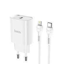 Laadija Hoco N14 Smart Charging PD20W Type-C to Lightning valge цена и информация | Зарядные устройства для телефонов | hansapost.ee