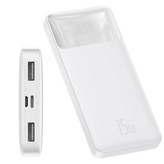 Akupank Baseus 10000mAh Bipow - 2 x USB + C tüüp - 15 W, valge hind ja info | Akupangad | hansapost.ee