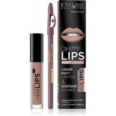 Komplekt Eveline Oh My Lips Liquid Matt 08 Lovely Rose: huulepulk 4.5 ml + huule kontuurpliiats 1 tk hind ja info | Huulekosmeetika | hansapost.ee