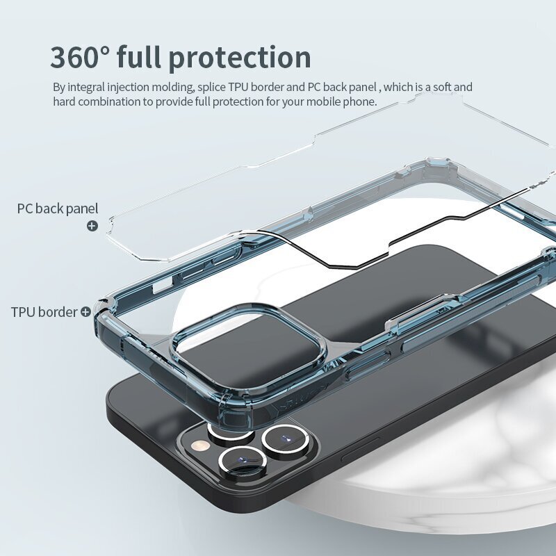 Ümbris Nillkin Nature TPU PRO, iPhone 13 Pro, sinine цена и информация | Telefonide kaitsekaaned ja -ümbrised | hansapost.ee