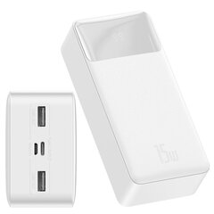 Baseus Power Bank 30000mAh Bipow - 2xUSB + тип C - PD 3.0 QC 3.0 15W, белый цена и информация | Зарядные устройства Power bank | hansapost.ee