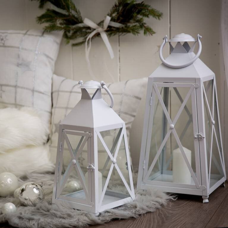 Lamp My Home White Decor, 17.2x17.2x37 cm цена и информация | Küünlad, küünlajalad | hansapost.ee