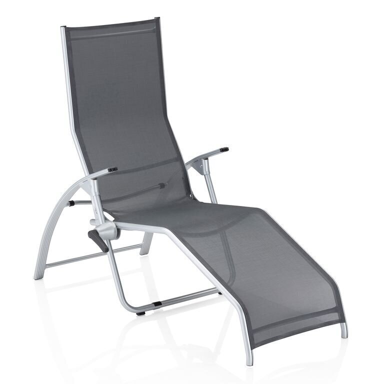 Lamamistool Kettler Tampa Lounger, hõbedane hind ja info | Päevitustoolid | hansapost.ee