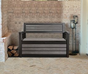 Скамья для хранения Hudson Storage Bench 227L, коричневая цена и информация | Скамейки | hansapost.ee