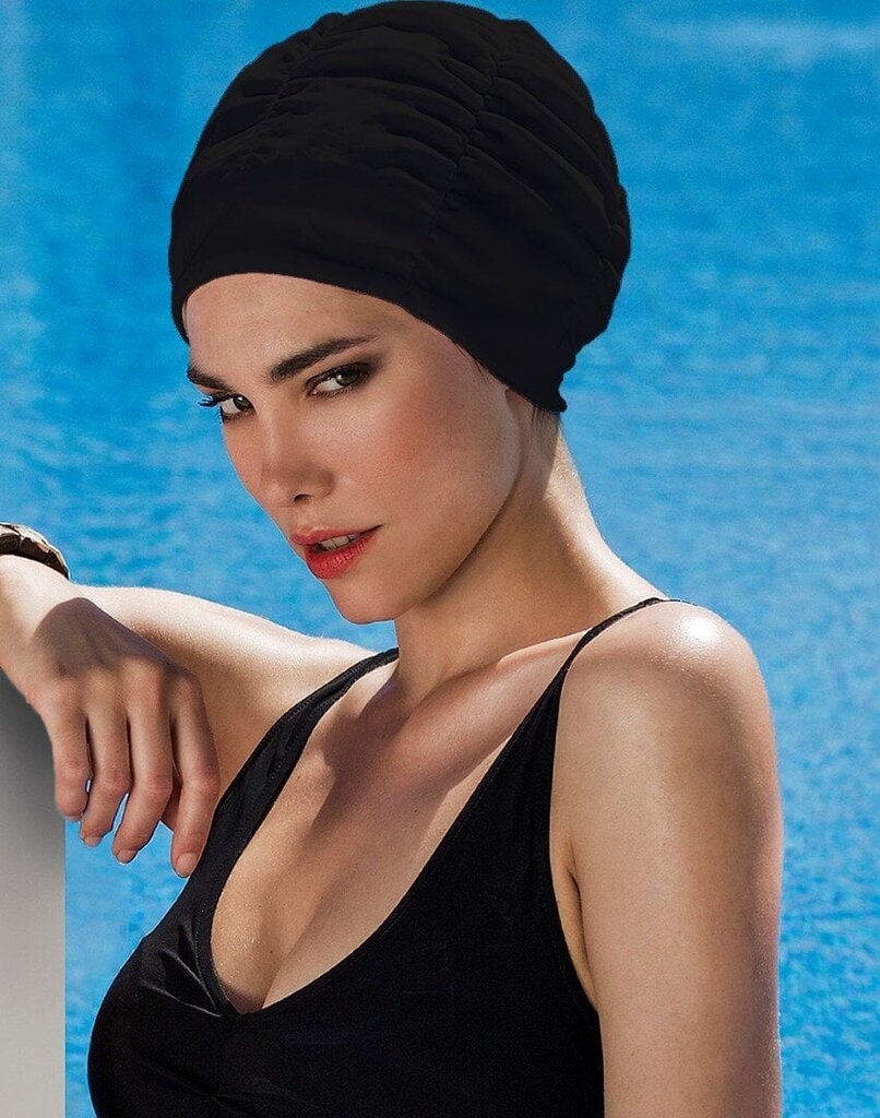 Naiste ujumismüts FASHY Fabric Swim, must цена и информация | Ujumismütsid | hansapost.ee