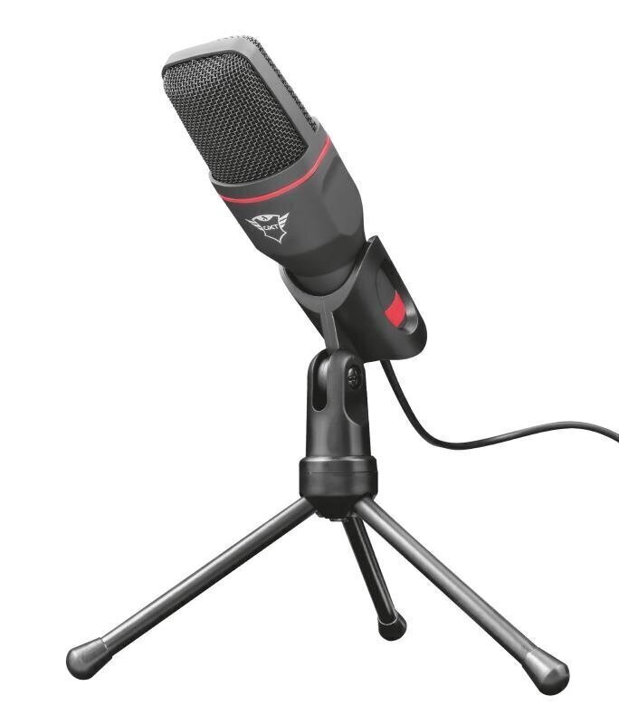Mikrofon "Trust GXT 212" sobib PC / Laptop, 3.5 mm / Micro USB, must / punane цена и информация | Mikrofonid | hansapost.ee