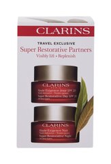 Päevase ja öise näokreemi komplekt Clarins Super Restorative цена и информация | Кремы для лица | hansapost.ee