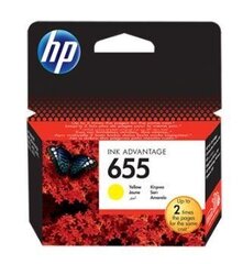 Чернила HP 655, желтые цена и информация | Картриджи для струйных принтеров | hansapost.ee