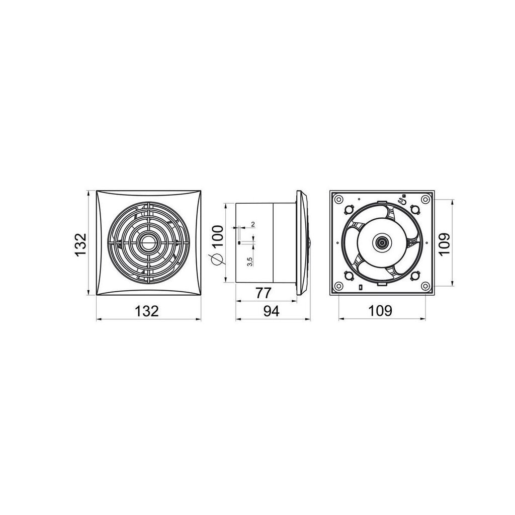 Tõmbeventilaator Awenta Silence WZ100R, 100mm hind ja info | Vannitoa ventilaatorid | hansapost.ee