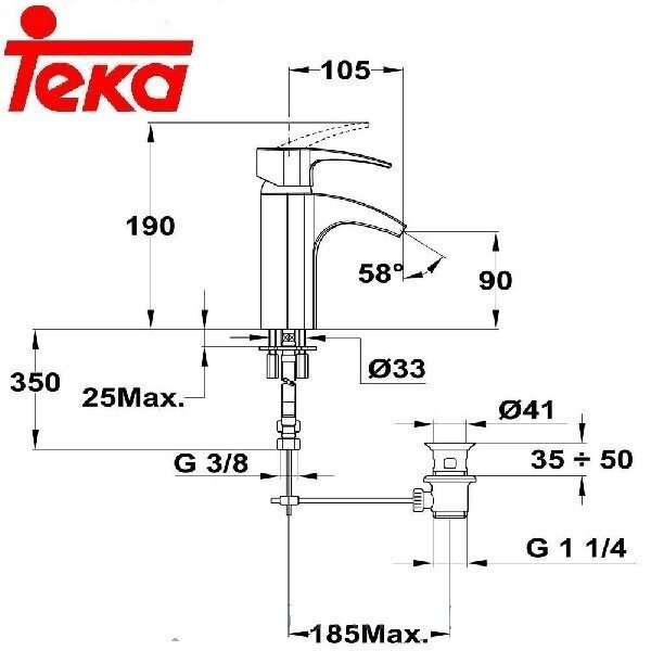 Valamusegisti Teka Vita 100 cascade hind ja info | Vannitoa segistid | hansapost.ee