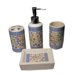 Keraamiline vannitoa tarvikute komplekt Benedomo, kirju lilledega hind ja info | Vannitoa aksessuaarid | hansapost.ee