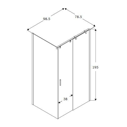 Nelinurkne dušikabiin Wellneo Fenome Cubic R, 80x100 cm цена и информация | Dušikabiinid | hansapost.ee