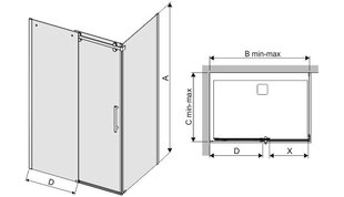 Поддон для душа Sanplast Altus KND2/ALT IIa, 80x110-120s цена и информация | Душевые кабины | hansapost.ee