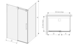 Угловая душевая кабина Sanplast Altus KND2/ALTIIa 80x130-140s цена и информация | Душевые кабины | hansapost.ee