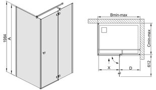 Угловая душевая кабина Sanplast Free Line KNDJ2/Free 80x120s цена и информация | Душевые кабины | hansapost.ee