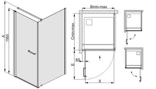 Угловая душевая кабина Sanplast Prestige III KNDJ/PR III 70x90s,профиль-манхэтан цена и информация | Душевые кабины | hansapost.ee