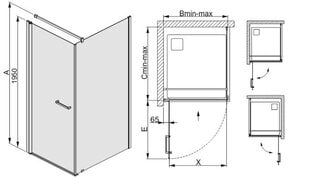 Угловая душевая кабина Sanplast Prestige III KNDJ/PR III 75x80s,белый профиль цена и информация | Душевые кабины | hansapost.ee