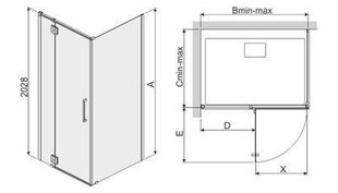 Угловая душевая кабина Sanplast Space Line KNDJ2L/Space 100x110s, L цена и информация | Душевые кабины | hansapost.ee