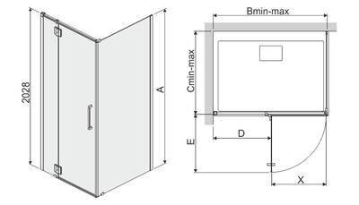 Nurga dušikabiin SANPLAST KNDJ2L Space Line / Space 90x80 L цена и информация | Dušikabiinid | hansapost.ee