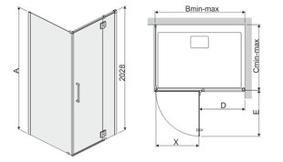 Угловая душевая кабина Sanplast Space Line KNDJ2L/Space 80x120s, R цена и информация | Душевые кабины | hansapost.ee