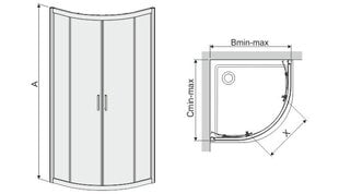 Душевая кабина Sanplast TX KN/TX4b 80s,глянцевый серебряный профиль, прозрачное стекло W0 цена и информация | Душевые кабины | hansapost.ee