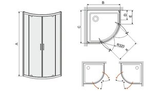 Угловая душевая кабина Sanplast TX KP2DJ/TX5b 90s, профиль bahama светло-коричневый, прозрачное стекло W0 цена и информация | Душевые кабины | hansapost.ee