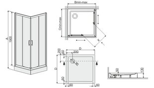 Угловая душевая кабина  Sanplast TX KN/TX5b 80s, профиль белый, прозрачное стекло W0, с поддоном цена и информация | Душевые кабины | hansapost.ee