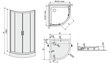 Nurga dušikabiin Sanplast TX KN4/TX5b 80s, profiil valge, dekoreeritud klaas grey, alusega hind ja info | Dušikabiinid | hansapost.ee