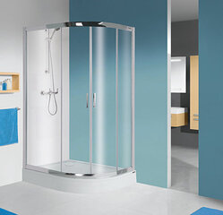 Nurga dušikabiin Sanplast TX KP4/TX5b/L 80x120s, profiil matt hõbedane, dekoreeritud klaas cora, alusega price and information | Shower cabins | hansapost.ee