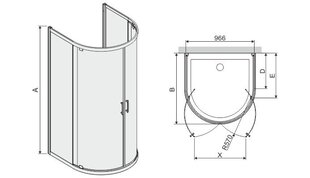 Душевая кабина Sanplast TX KPP2Dja/TX5b 100s, профиль manhatan, прозрачное стекло W0 цена и информация | Душевые кабины | hansapost.ee