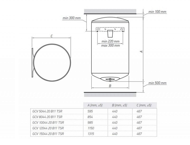 Elektriline veeboiler Tesy GCV150 (vertikaalne) цена и информация | Veeboilerid | hansapost.ee