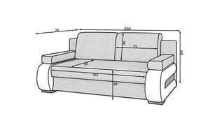 Sofa NORE Laura, ruda/smėlio spalvos цена и информация | Диваны | hansapost.ee