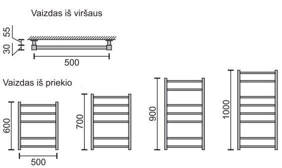 Käterätikuivati Rosela Kantata, 500x700 mm, 410W hind ja info | Käterätikuivatid ja vannitoa radiaaotrid | hansapost.ee