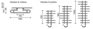 Elektriline käterätikuivati Rosela Akord küttekehaga, Matt teras, 650x1200 mm, 300W hind ja info | Rosela Vannitoasisustus | hansapost.ee