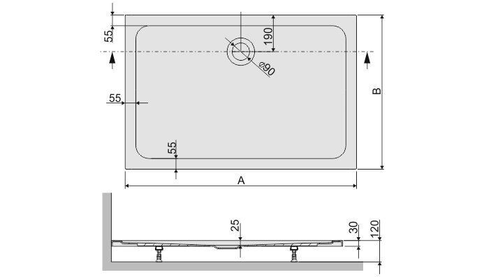 Dušialus Sanplast Free Line B/Free 80x140x2,5 hind ja info | Dušialused | hansapost.ee