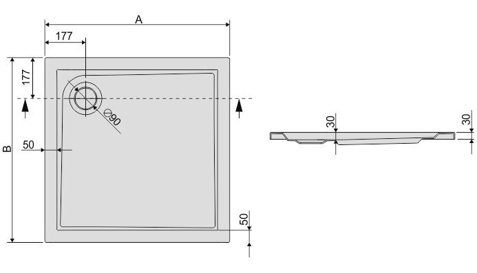 Dušialus Sanplast Prestige B/PR 90x90x3 hind ja info | Dušialused | hansapost.ee