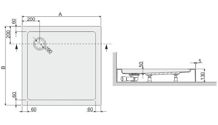 Dušialus Sanplast Free Line Bza/Free 80x80x5 hind ja info | Dušialused | hansapost.ee