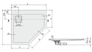 Dušialus Sanplast Space Line BPK/Space 90x90x3, manhatan hind ja info | Dušialused | hansapost.ee