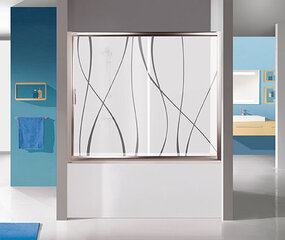 Стенка для ванны Sanplast TX D2-W/TX5b 120s, профиль белый, декорированное стекло cora цена и информация | Принадлежности для ванн | hansapost.ee