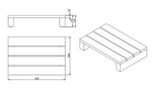 Подставка Sanplast Meranti 60x40x12 цена и информация | Аксессуары для ванн, душевых кабин | hansapost.ee