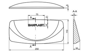 Гелевая подушка для ванны Sanplast, черная цена и информация | Принадлежности для ванн | hansapost.ee