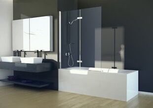 Мобильная стеклянная стена для ванной Besco Lumix цена и информация | Аксессуары для ванн, душевых кабин | hansapost.ee