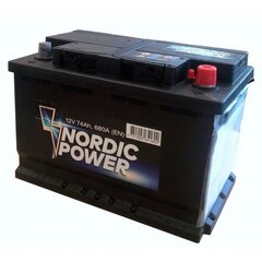 Aku Nordic Power 74 Ah 680A 12V цена и информация | Аккумуляторы | hansapost.ee