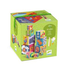 Развивающие картонные кубики Djeco «Забавные животные» DJ08503, 10 шт. цена и информация | Игрушки для малышей | hansapost.ee
