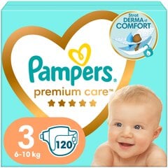 Подгузники Pampers Premium MB, 3 размер, 120 шт. цена и информация | Pampers Товары для детей и младенцев | hansapost.ee