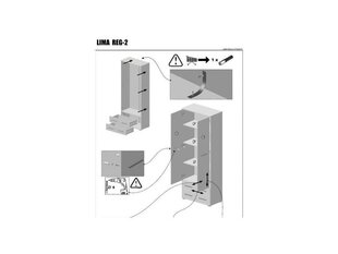 Kapp Lima Reg 2, valge/tamm цена и информация | Шкафы | hansapost.ee