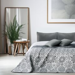 Двухстороннее покрывало  Alhambra White Grey, 260x280 см цена и информация | Покрывала, пледы | hansapost.ee