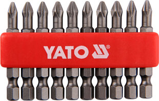 Otsikute komplekt 10 tk Yato PH2x50mm 1/4" hind ja info | Käsitööriistad | hansapost.ee