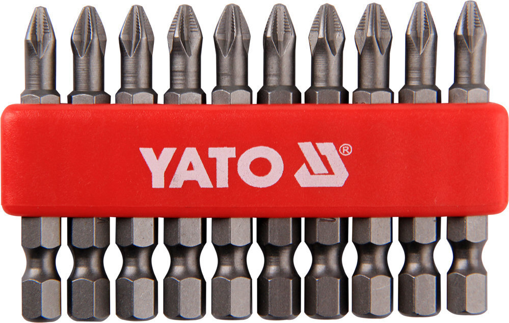 Otsikute komplekt 10 tk Yato PH2x50mm 1/4" цена и информация | Käsitööriistad | hansapost.ee